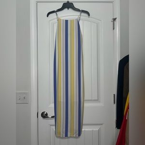 MADISON Striped Slip Dress Midi